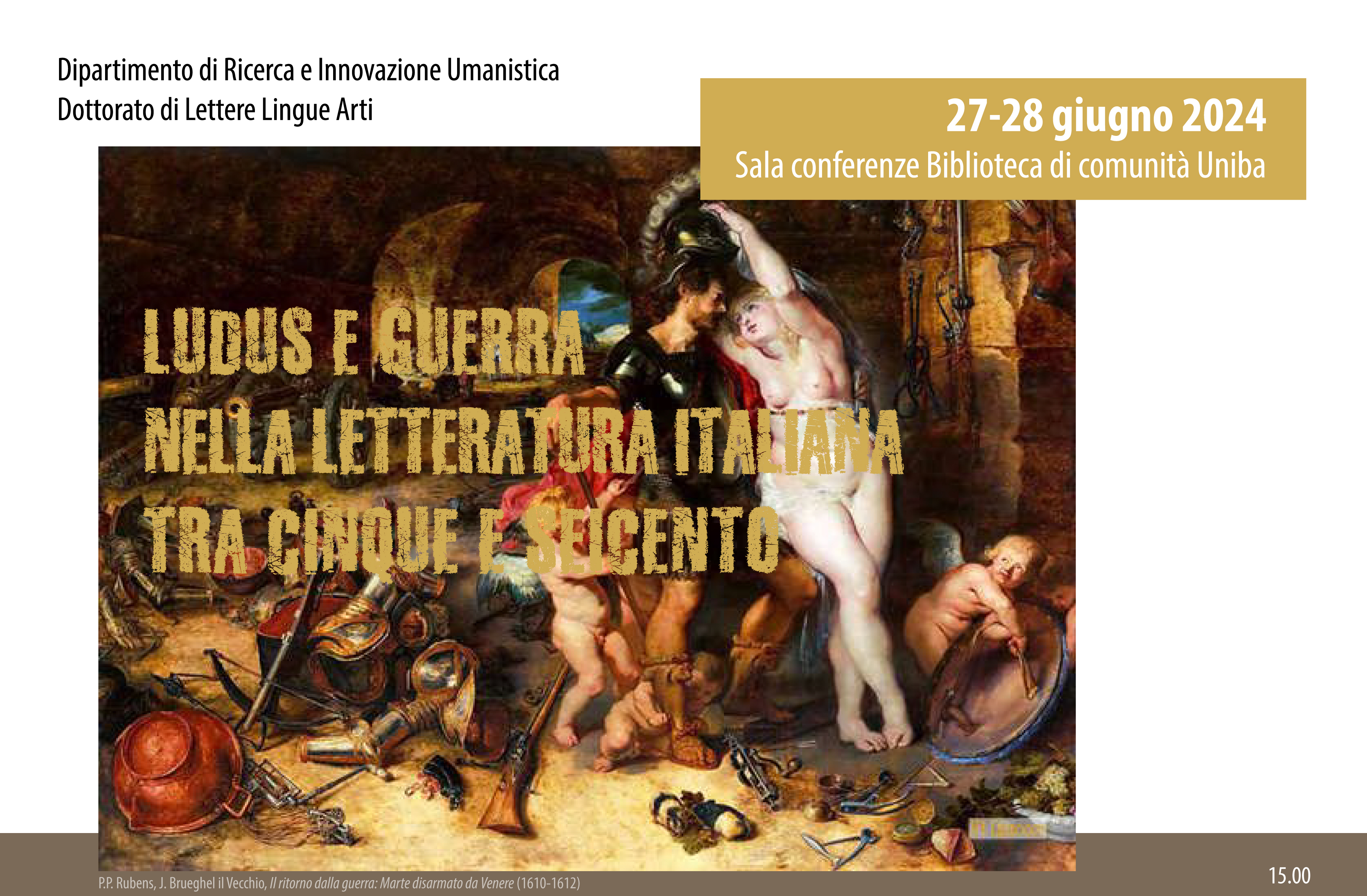 Seminario &quot;Ludus e guerra nella Letteratura Italiana tra Cinque e Seicento&quot;